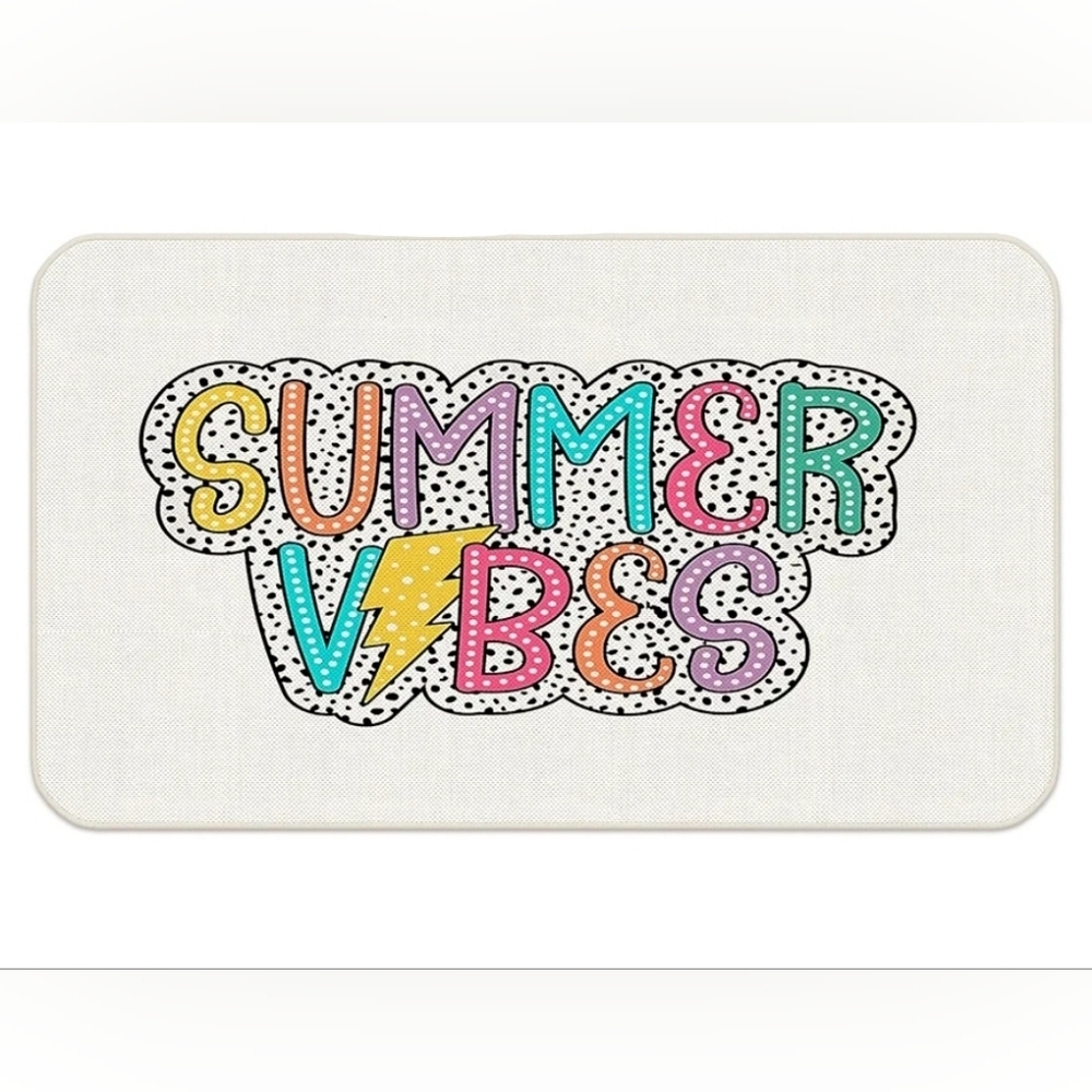 Summer Vibes Door Mat – 30” x 17” – Anti-Slip Rubber Backing